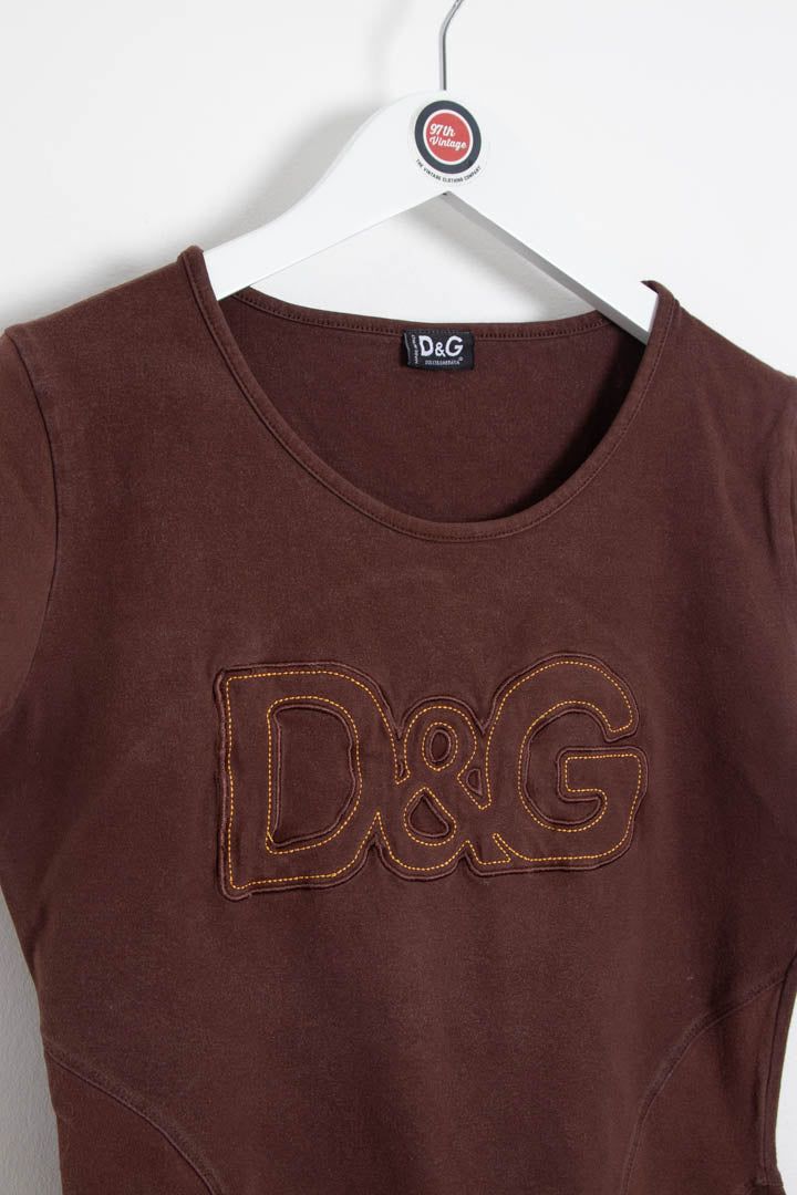 Women's D&G Spellout Logo Baby Tee (S) image 5