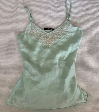 Jane Norman Light Green Satin Camisole Top
