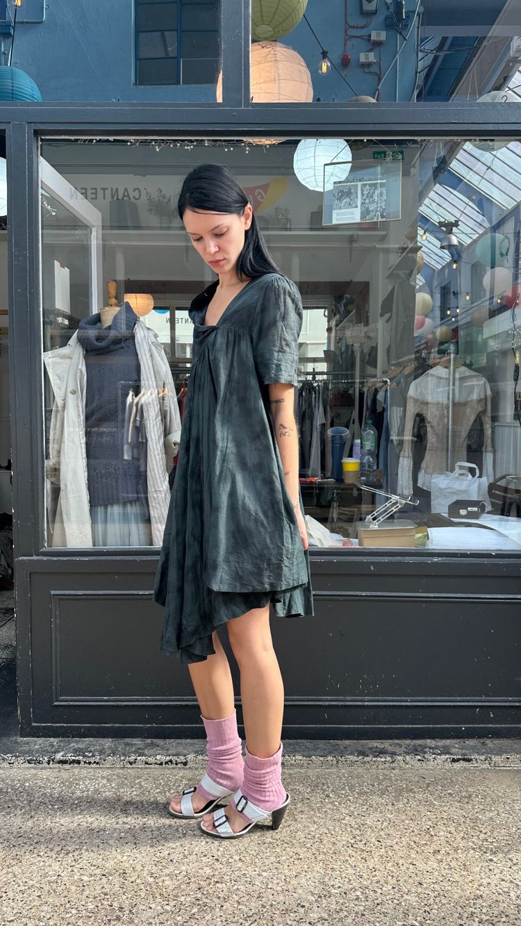 All saints black gingham mini dress image 4