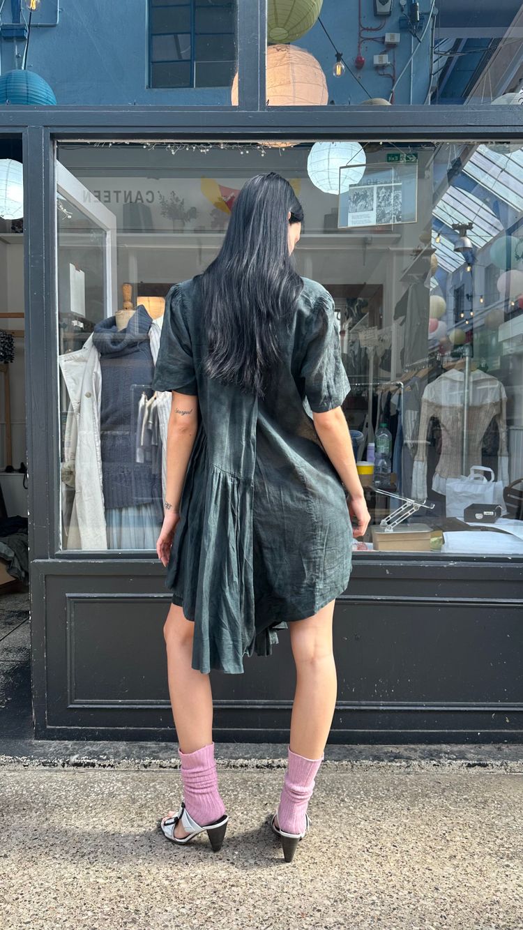 All saints black gingham mini dress image 3