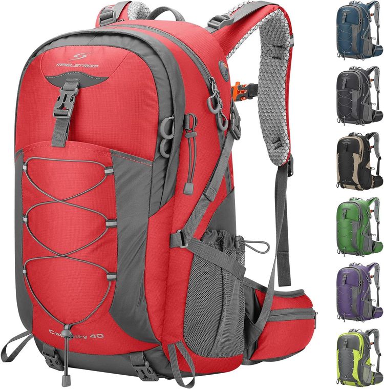 Red And Gray Hiking Backpack image 1