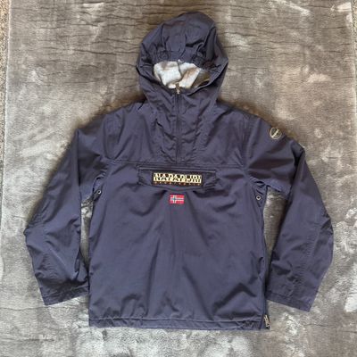 Napapijri Fleece Lined Rainforest Navy Anorak - Junior 16 / Small
