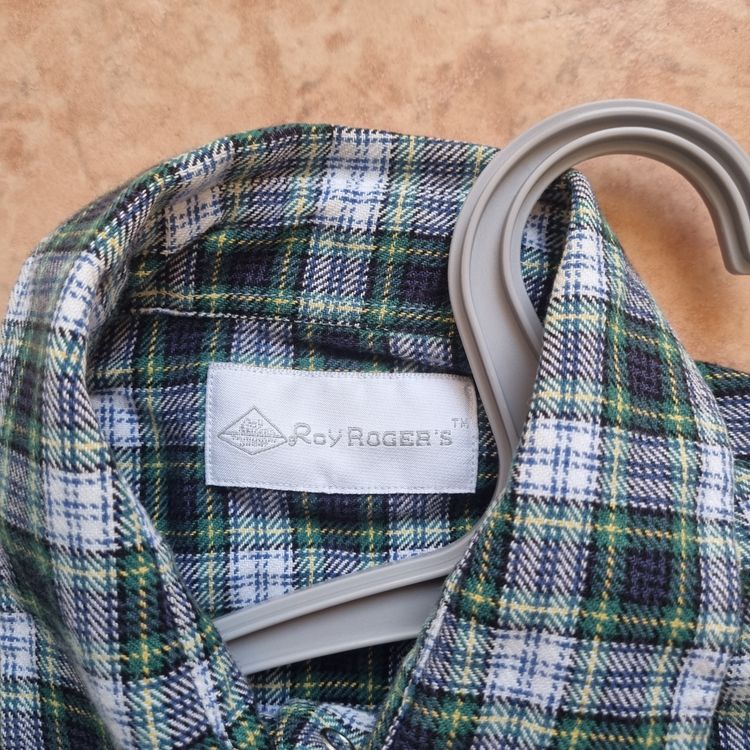 Roy Roger'S Green Plaid Button-Up Shirt M image 3