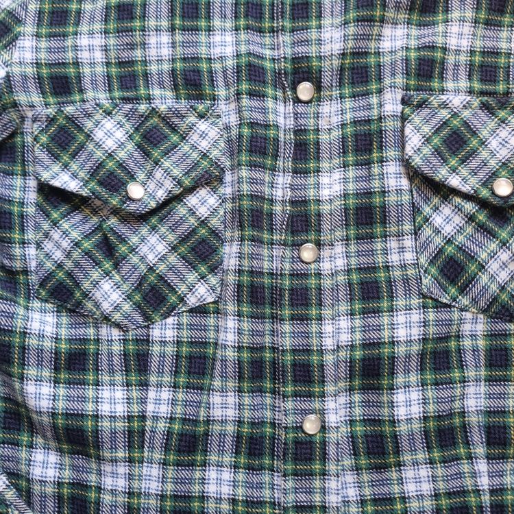 Roy Roger'S Green Plaid Button-Up Shirt M image 2