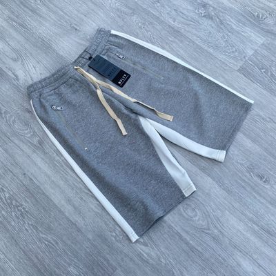 NVLTY Panelled Track Shorts - Grey/White 1