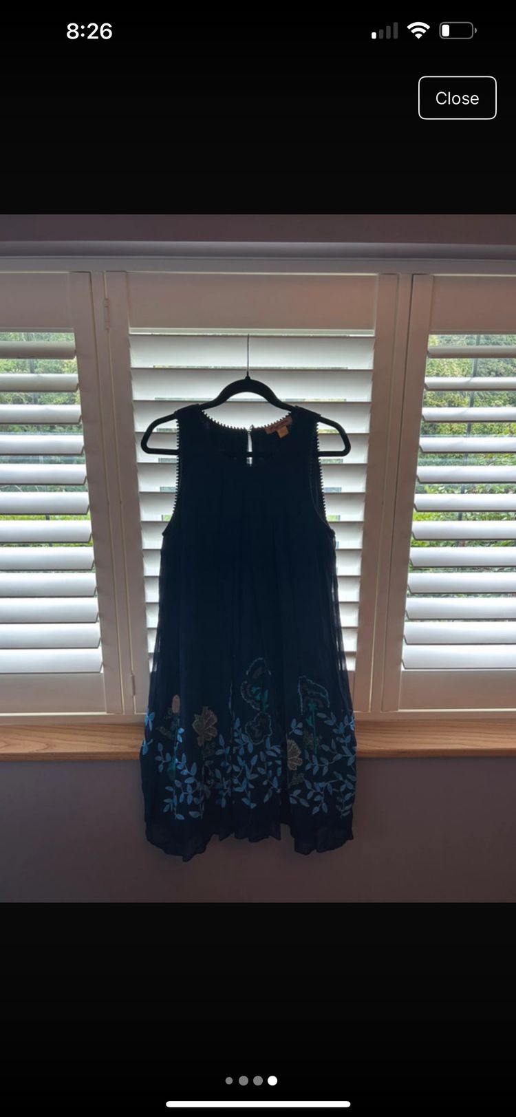 Other Black Sleeveless Dress With Floral Embroidery product image