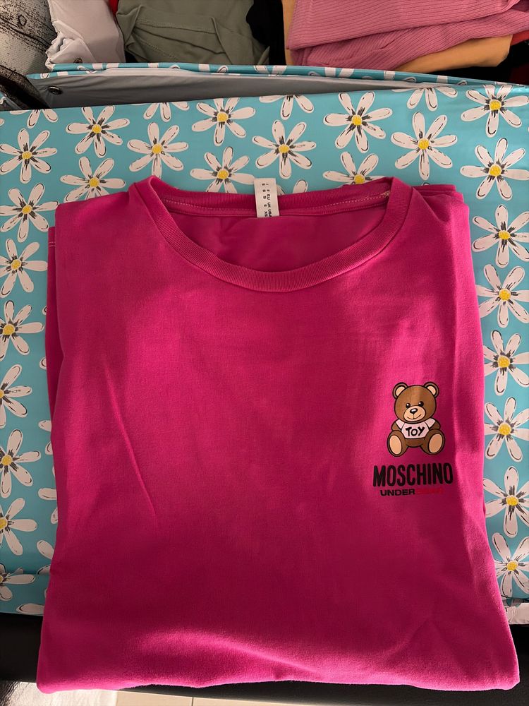 Moschino Pink T-Shirt With Teddy Bear Logo