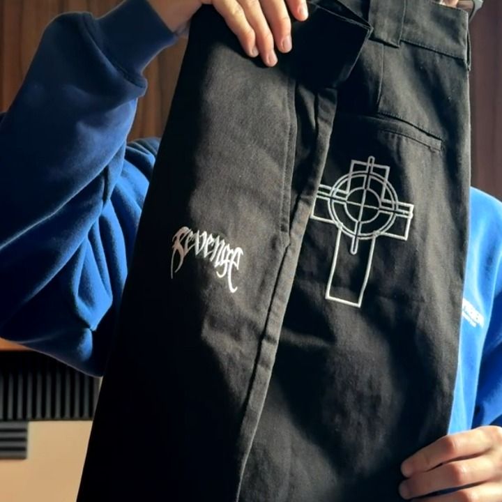 spodnie proste revange swag krzyz size s