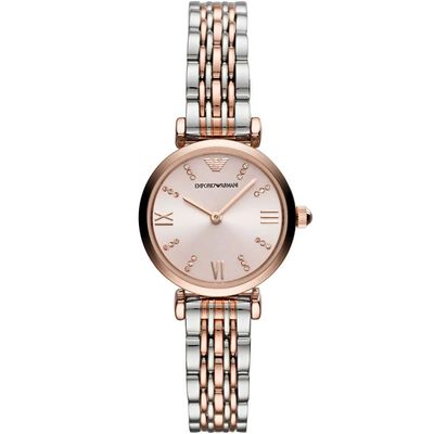 Emporio Armani AR11223 Silver, Pink Leather Watches For Women
