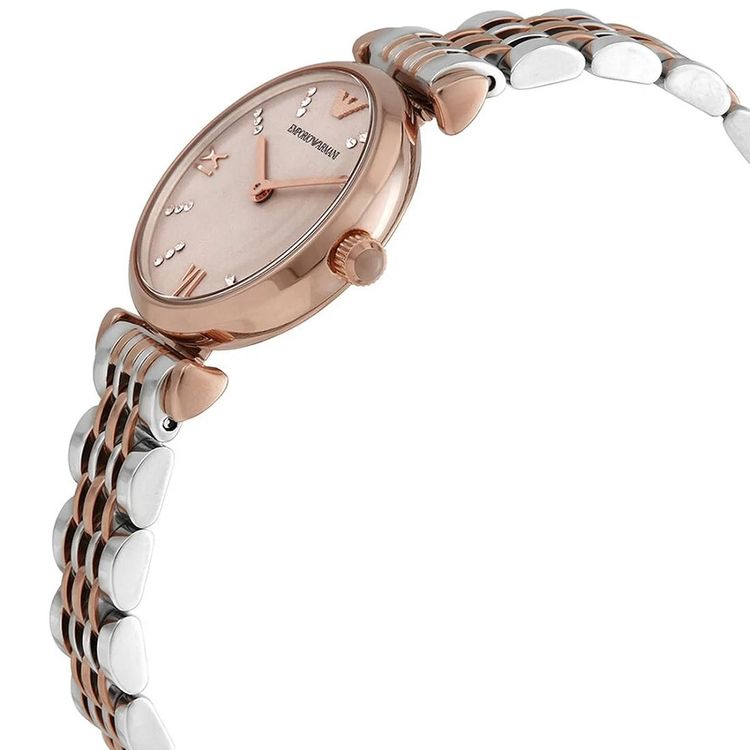 Emporio Armani AR11223 Silver, Pink Leather Watches For Women image 6