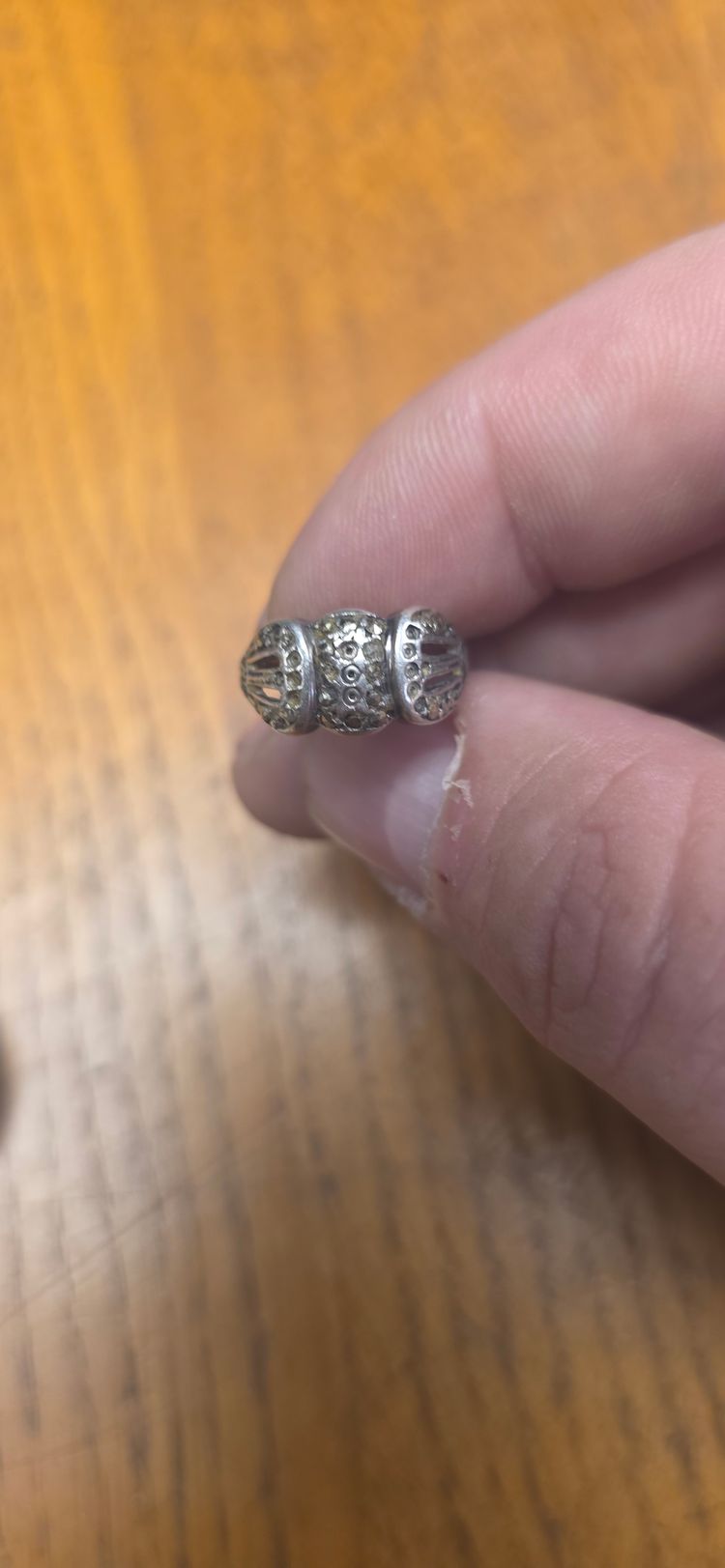 Silver Ring With Decorative Stones vintage  image 1