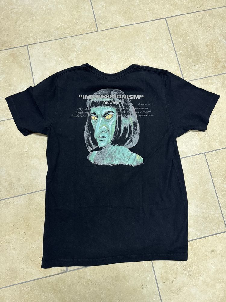 Black Graphic T-Shirt off white obraz 1