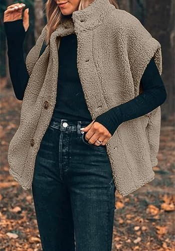 Beige Sherpa Fleece Vest obraz 1