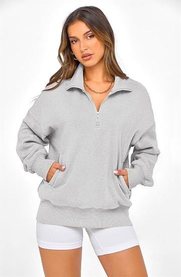 Grey Quarter-Zip Sweatshirt imagen 2