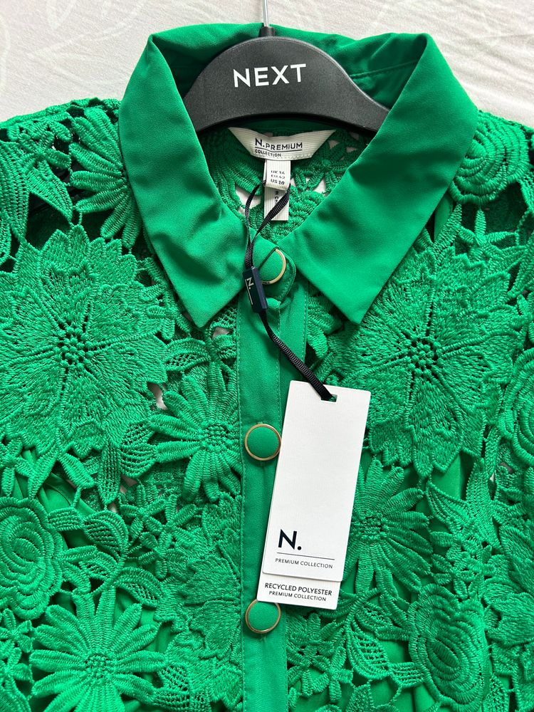 Next Green Lace Dress With Belt 2