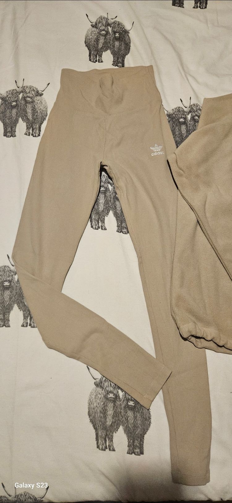 Adidas Fleece Jacket And Ribbed Leggings Set size xs  image 5