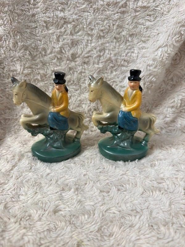 Ceramic Figurines Of Person On Horse image 1