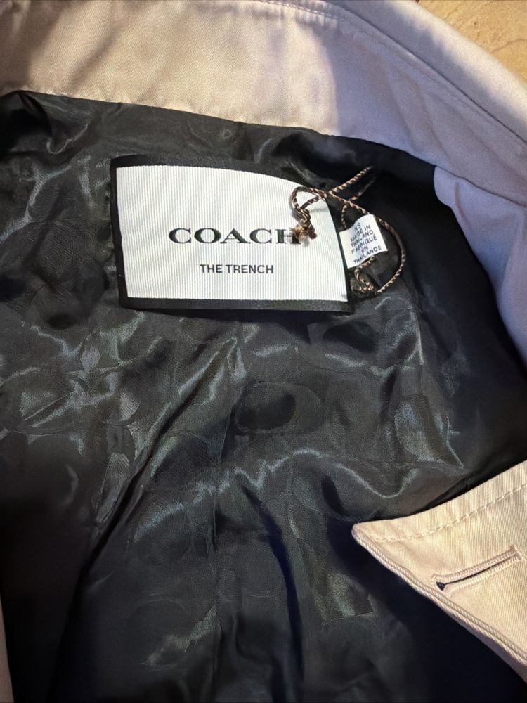 Coach Short Trench Coat Porcelain Pink XS Belted New £395 image 2