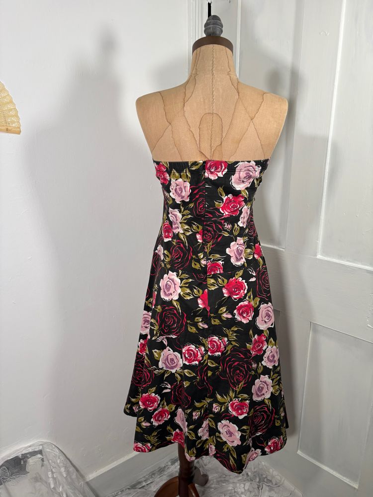 Y2K Floral Strapless Dress image 5