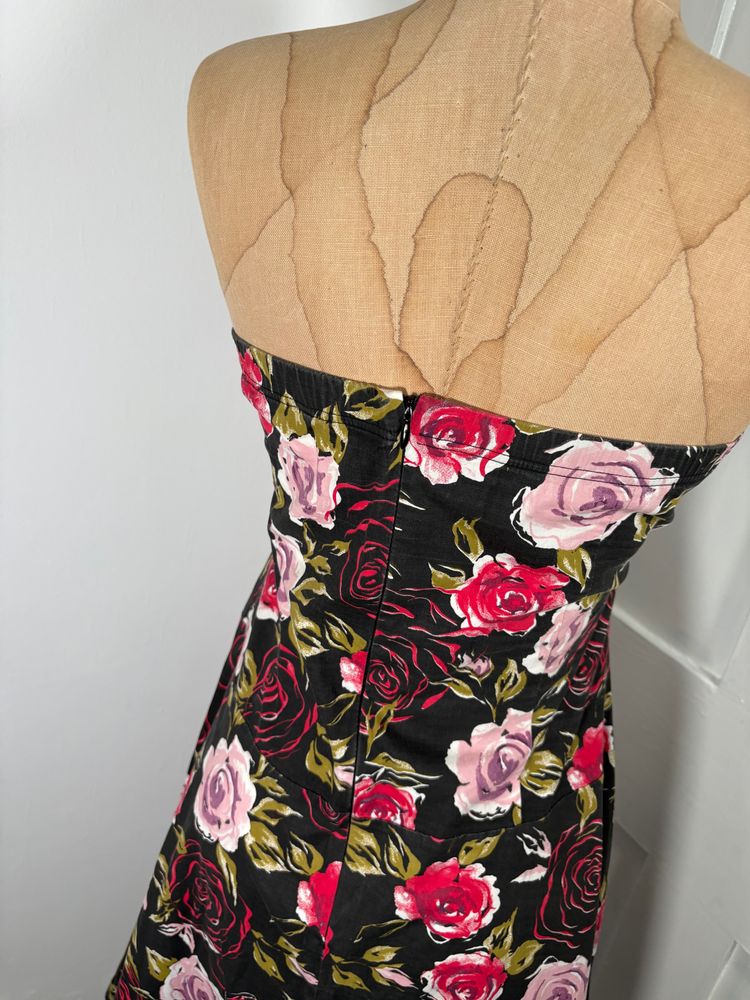 Y2K Floral Strapless Dress image 4