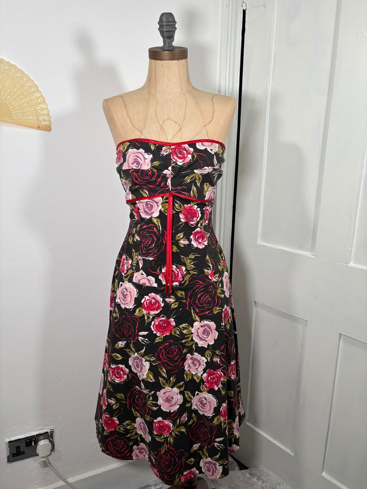 Y2K Floral Strapless Dress image 1