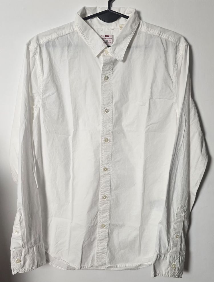 Levi'S White Slim Fit Battery Shirt New 
