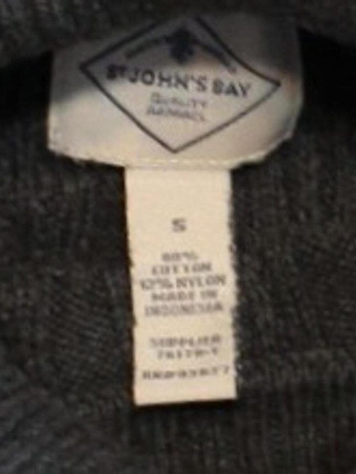 St. John'S Bay Grey Cable Knit Turtleneck Sweater image 3