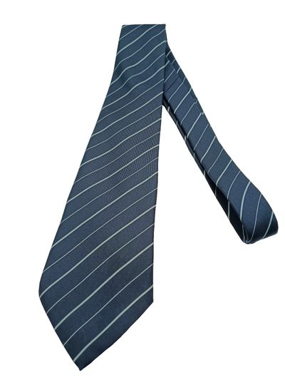 Cravatta Vintage ROXY 100% Seta Blu Righe Celesti 9cm Made in Italy Luxury Tie 2