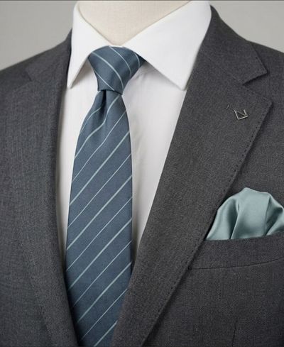 Cravatta Vintage ROXY 100% Seta Blu Righe Celesti 9cm Made in Italy Luxury Tie 1