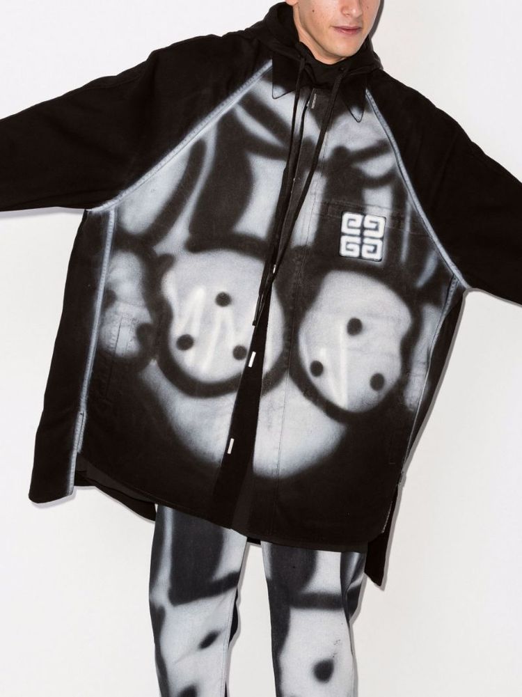 Givenchy x Chito Black Graffiti Rottweiler Overshirt 7