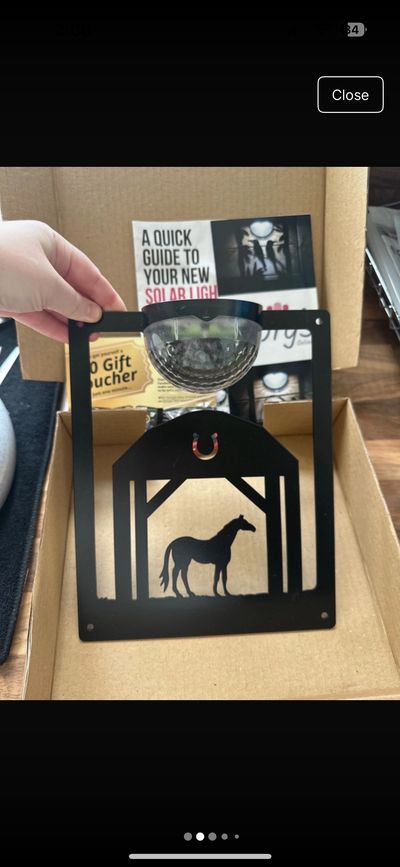solar light with horse silhouette