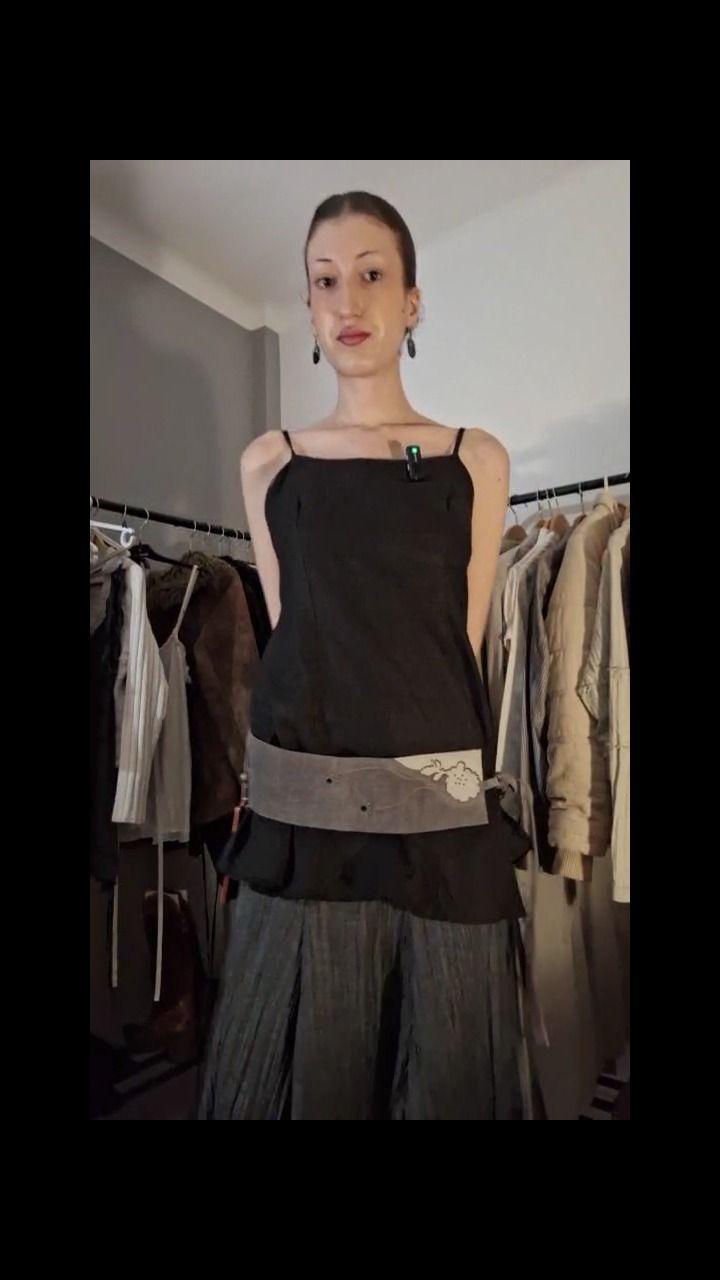 Cop Copine COP COPINE Grey leather belt tag new product image