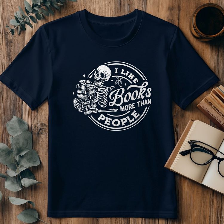 I Like Books More Than People T-Shirt image 1