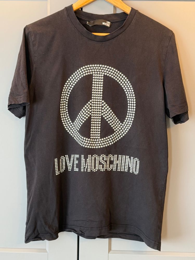 Love Moschino Love Moschino Studded Peace T-Shirt – Size L – Black product image