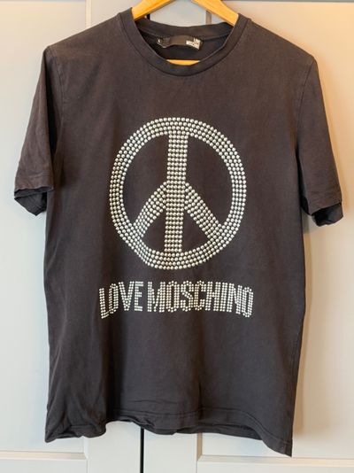 Love Moschino Studded Peace T-Shirt โ Size L โ Black 1