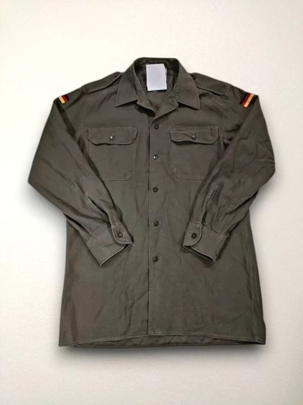 Green Military-Style Shirt Jacket