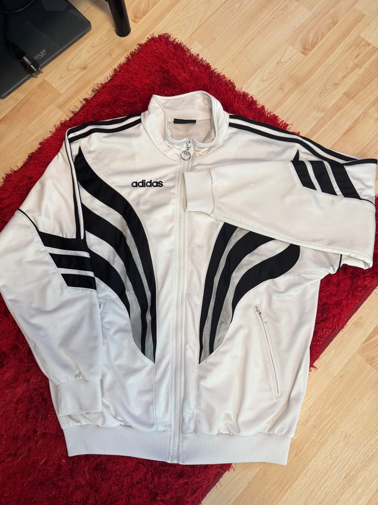 Adidas White And Black Track Jacket Retro vintage