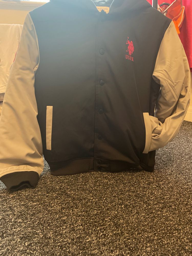 U.S. Polo Assn. hooded varsity jacket