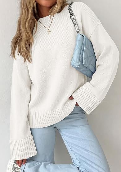 White Knit Sweater obraz 4