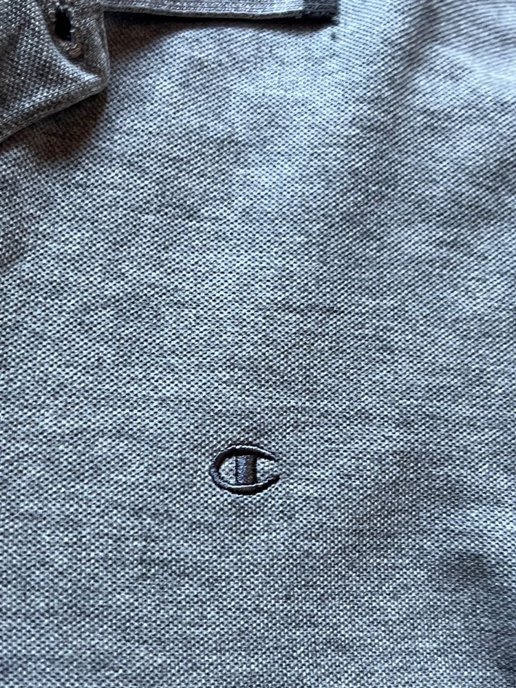 Champion grey long sleeve polo shirt 2