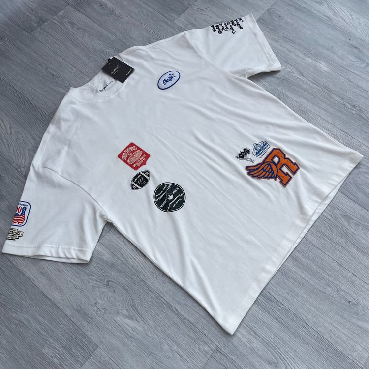 River Island Patchwork Oversized T-Shirt - White