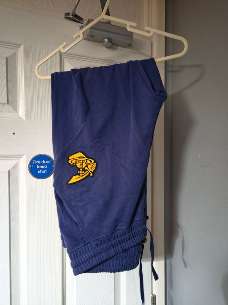  Vivienne westwood Blue Sweatpants With Yellow Embroidered Logo