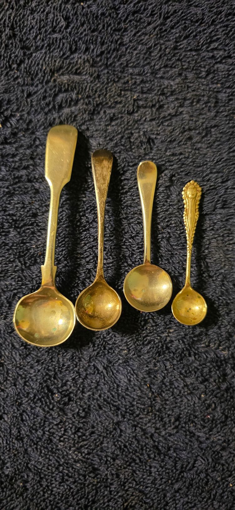  Four Vintage Brass Spoons £2