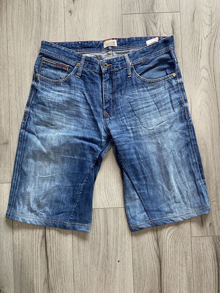 34W Vintage Baggy Hemmed Tommy Hilfiger Jorts Blue 