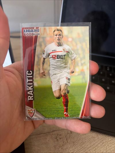Football Trading Card player Rakitic in white Sevilla FC kit
