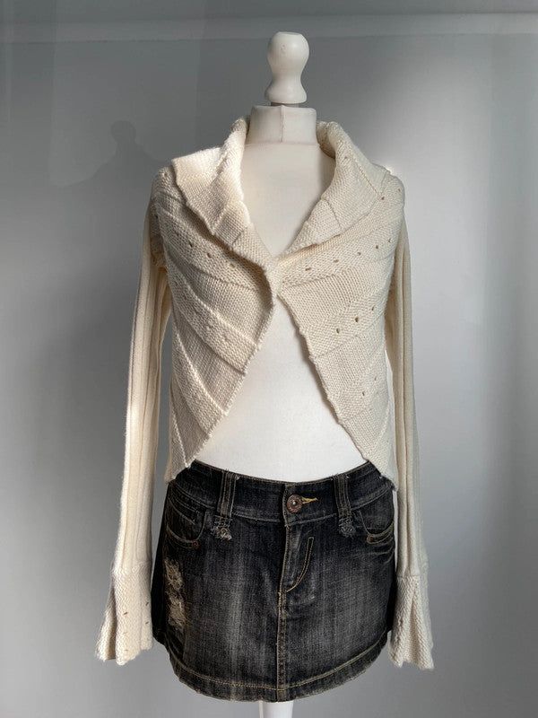 Cream Vintage 00s Cream Knit Cardigan - Size M product image