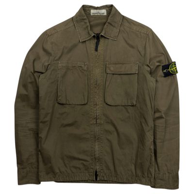 S/S 18 Stone Island Twin Pocket Cotton Overshirt - Khaki