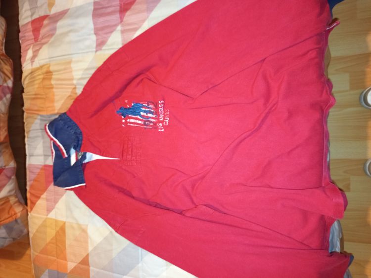 Red Long Sleeve Polo Shirt