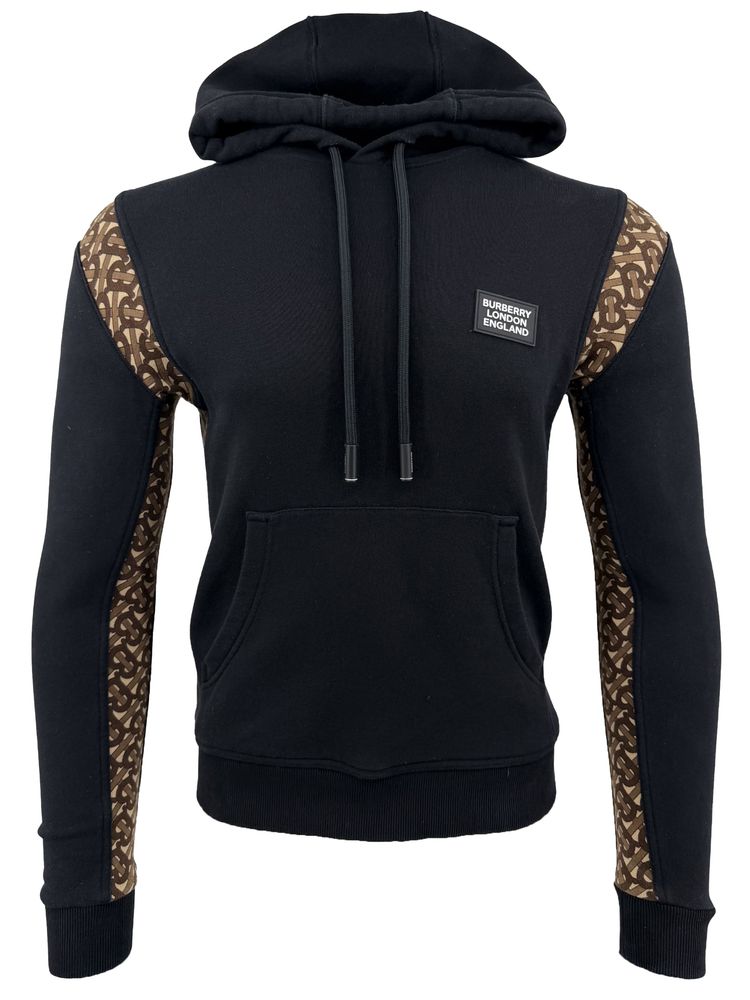 Burberry Monogram Panel Logo Hoodie - Black (408956392)