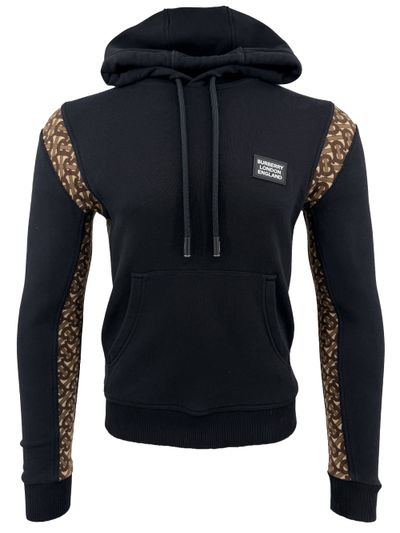 Burberry Monogram Panel Logo Hoodie - Black (408956392)